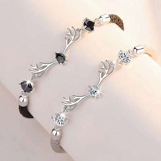 A Deer Has You Lovers Bracelet Men And Women Ins Niche Design Simple Student Woven Hand Rope Valentine's Day Gift