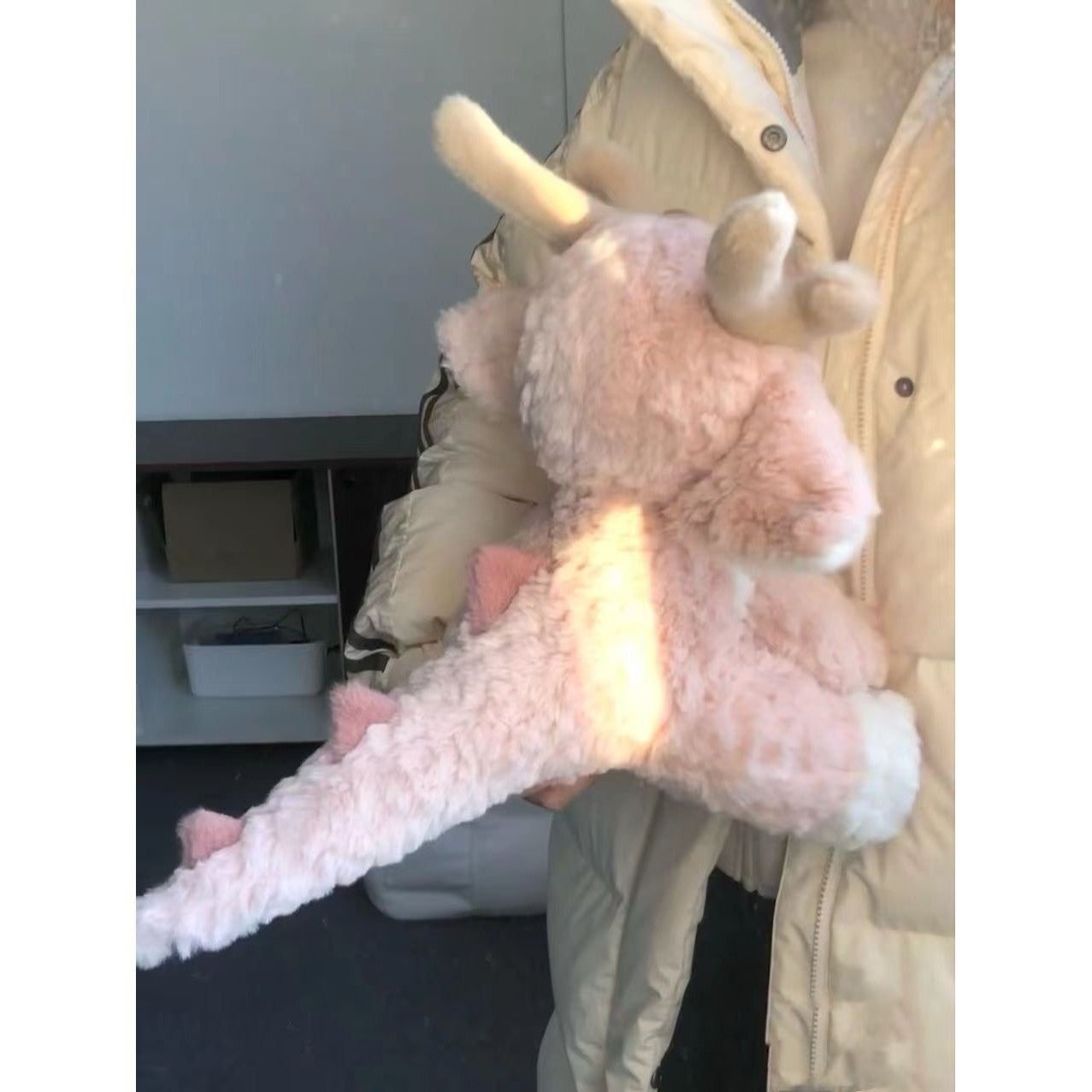 Internet Celebrity Darling Pink Dragon Plush Toy Sleeping Pillow Creative Cute Doll Birthday Gift For Women Valentine's Day