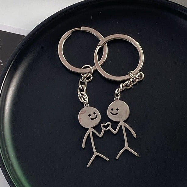 Couple Keychain Couple's Pair Of Advanced Ins Personality Cute Funny Student Girlfriends Schoolbag Pendant Fashion