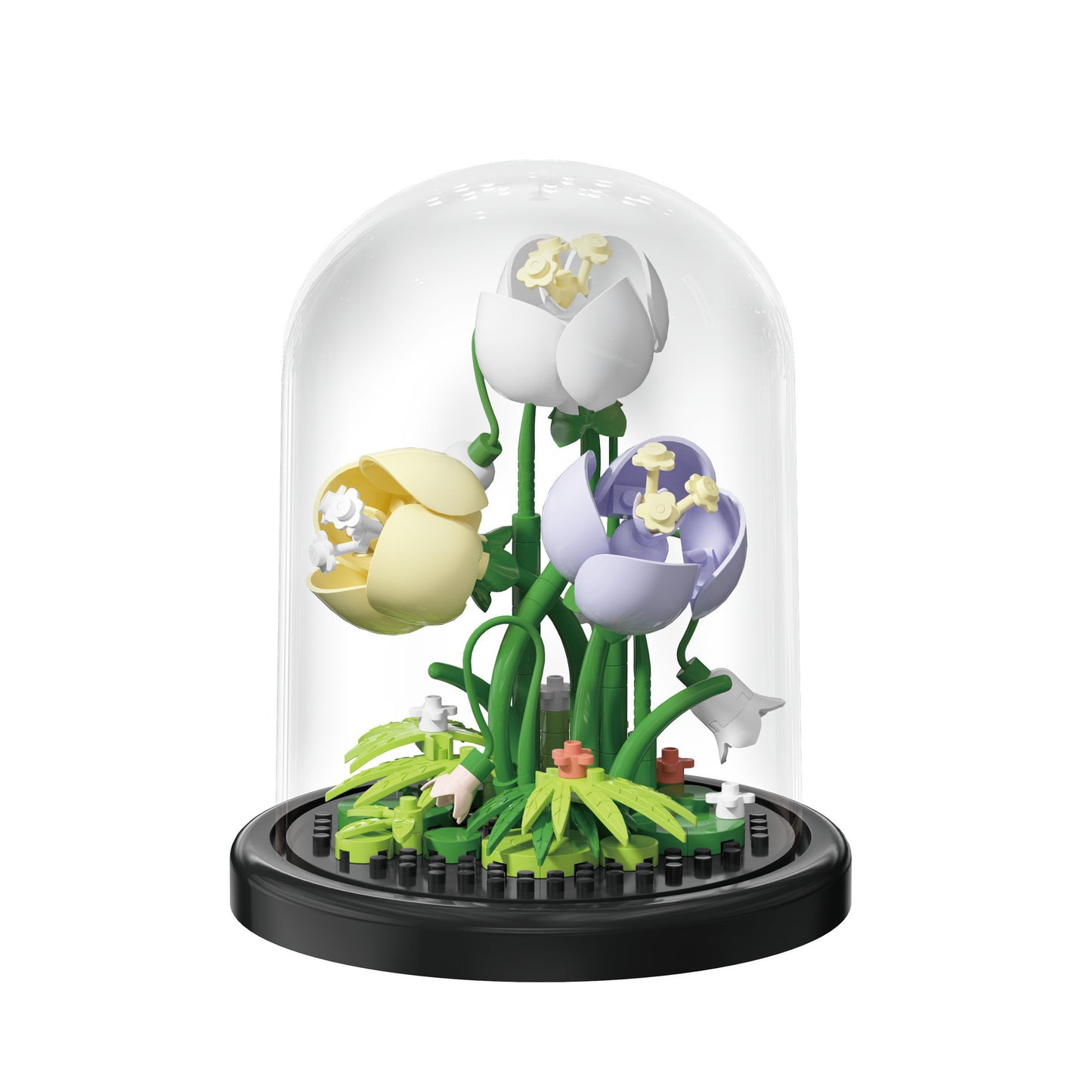 Dust Cover Building Blocks Flower Compatible With Lego Potted Plants Hibiscus Flower Children's Assembled Toys Valentine's Day