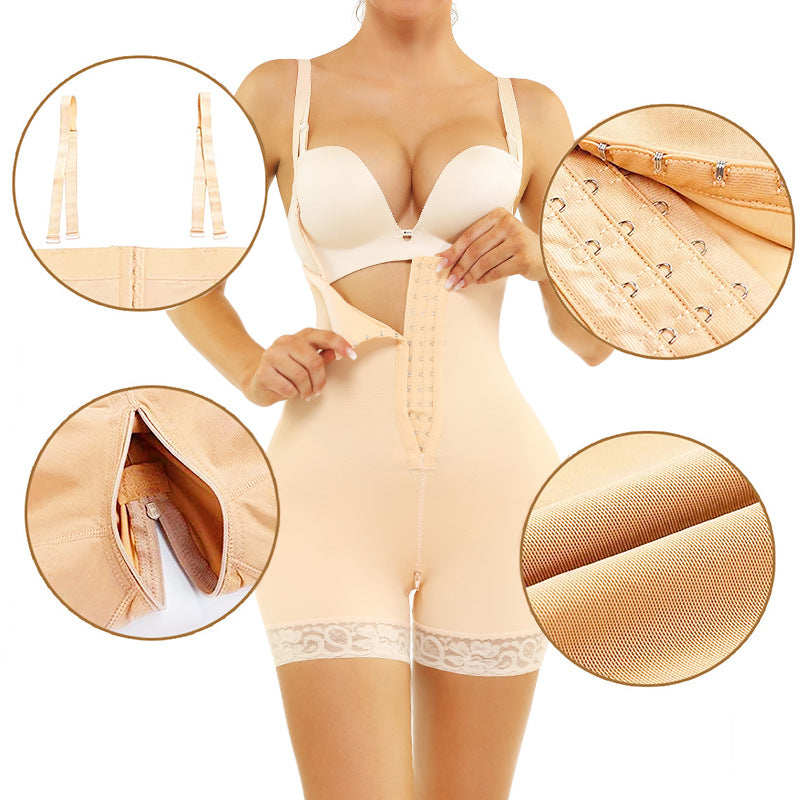 High Waist Mid-Tight Body Shaper with Detachable Shoulder Straps - Tummy Control & Butt Lift