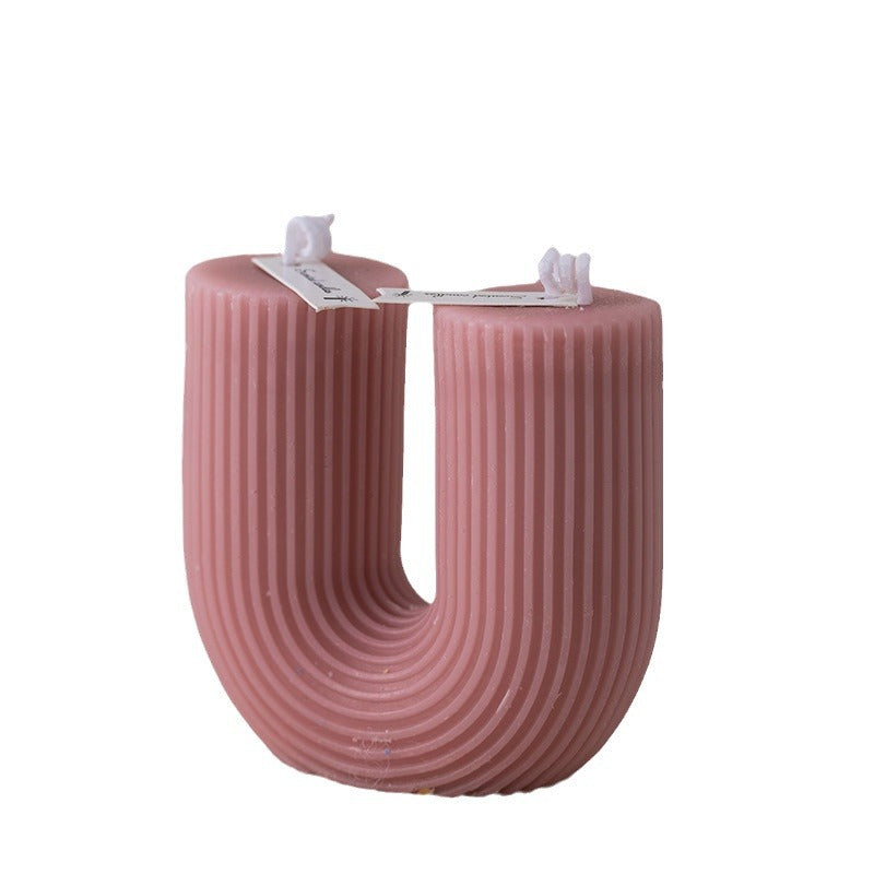 New Creative Geometric Column Wax Aromatherapy Candle Cross-border Ins Home Decoration Shooting Props Wedding Gift