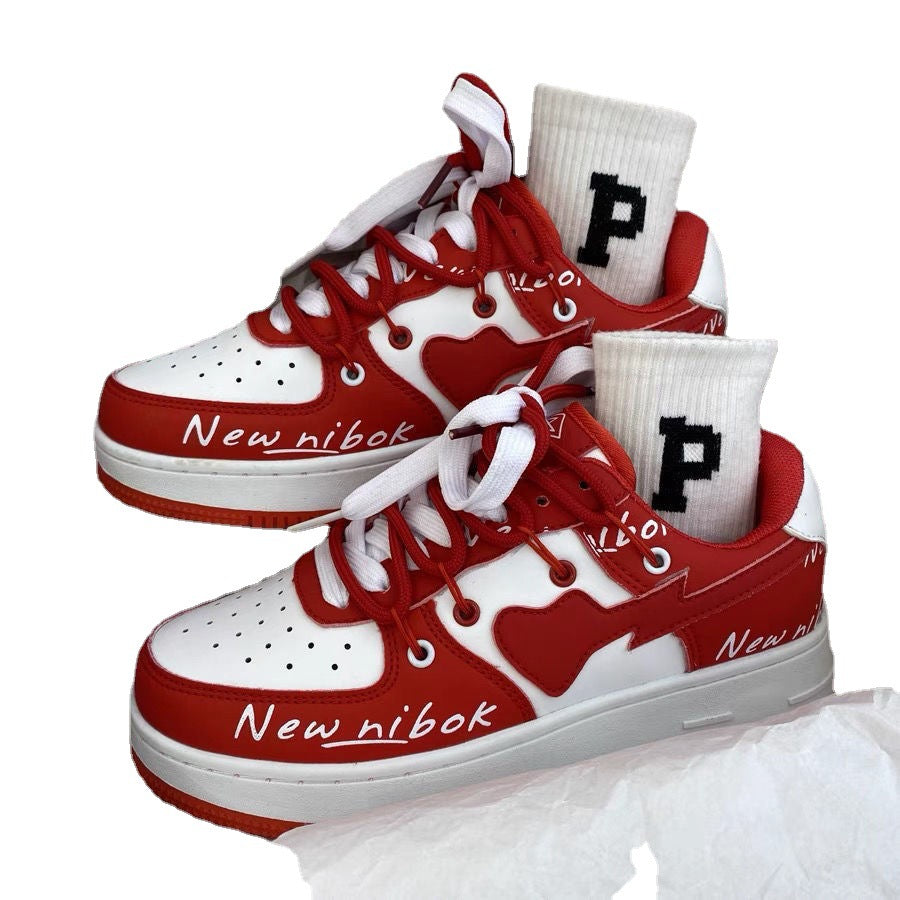 Klein Blue Niche Design Love Casual Sneakers Female Ins Hong Kong Style College Trend All-match Student Sneakers