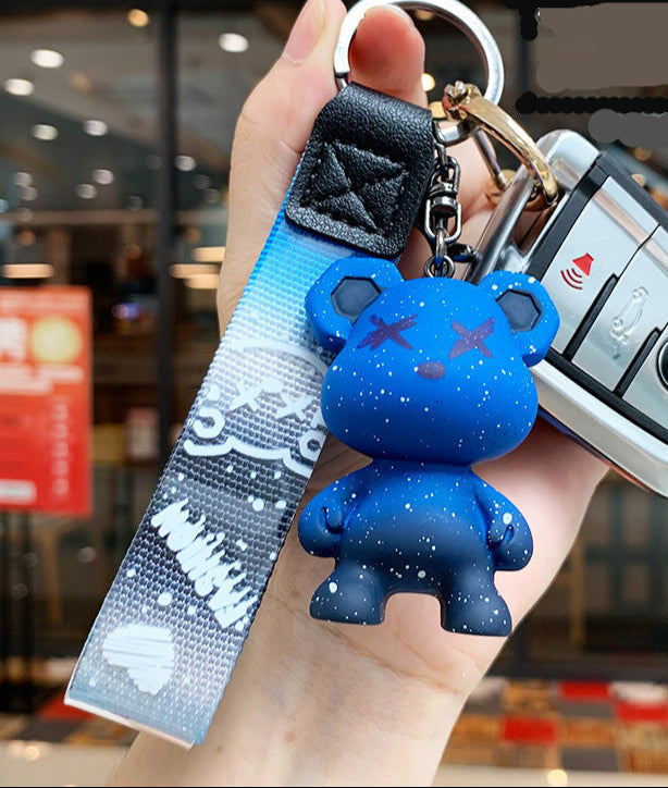 Creative Color Bear Key Chain Pendant Cute Cartoon Couple Car Key Chain Bag Ornaments Small Gifts Wholesale