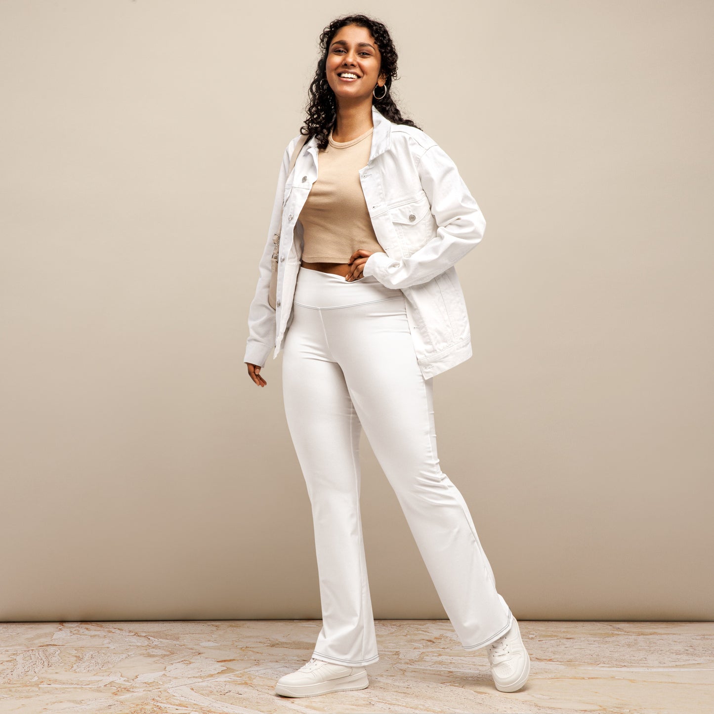 Angel Flare White Leggings, Stylish, Comfortable & Perfect for Everyday Wear
