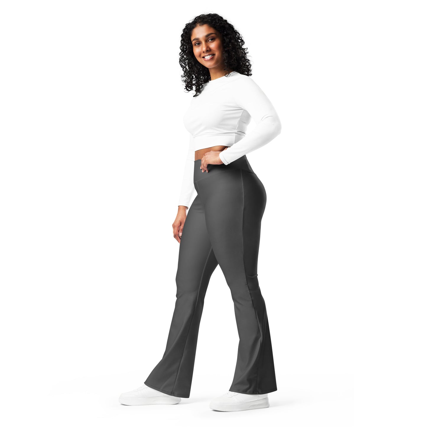 Ash Flare Dark Grey Leggings, Stylish, Comfortable & Perfect for Everyday Wear