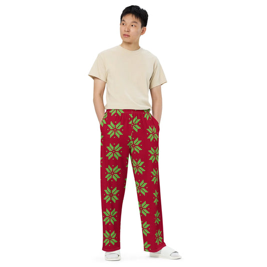 Christmas All-over print unisex wide-leg pants ZIPPX
