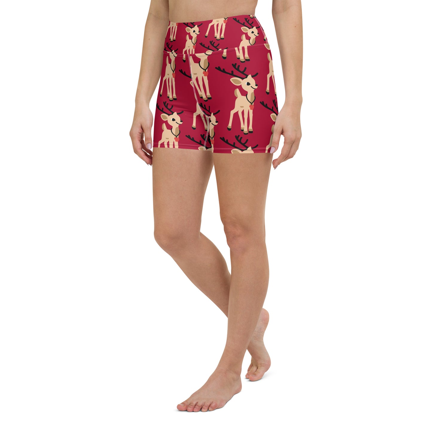 Christmas print Yoga Shorts