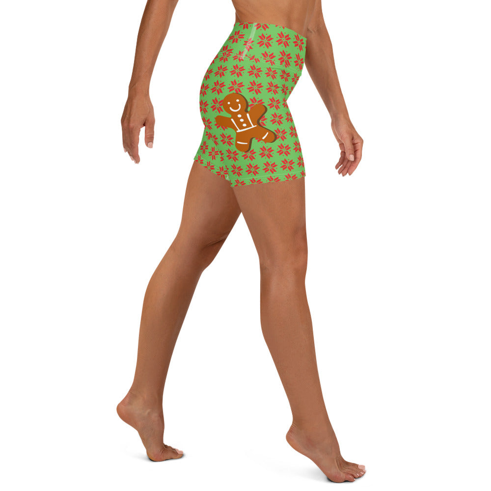 Christmas Print Yoga Shorts
