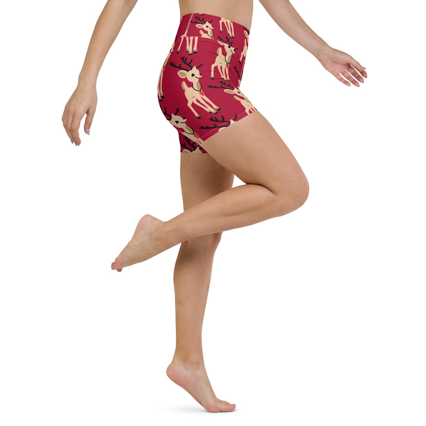 Christmas print Yoga Shorts
