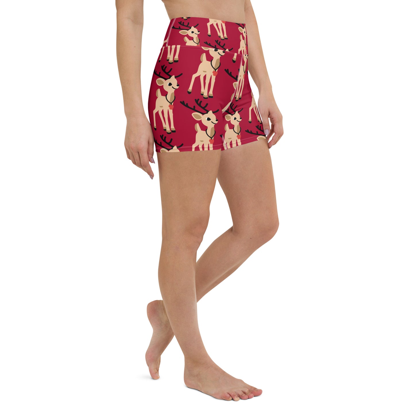 Christmas print Yoga Shorts