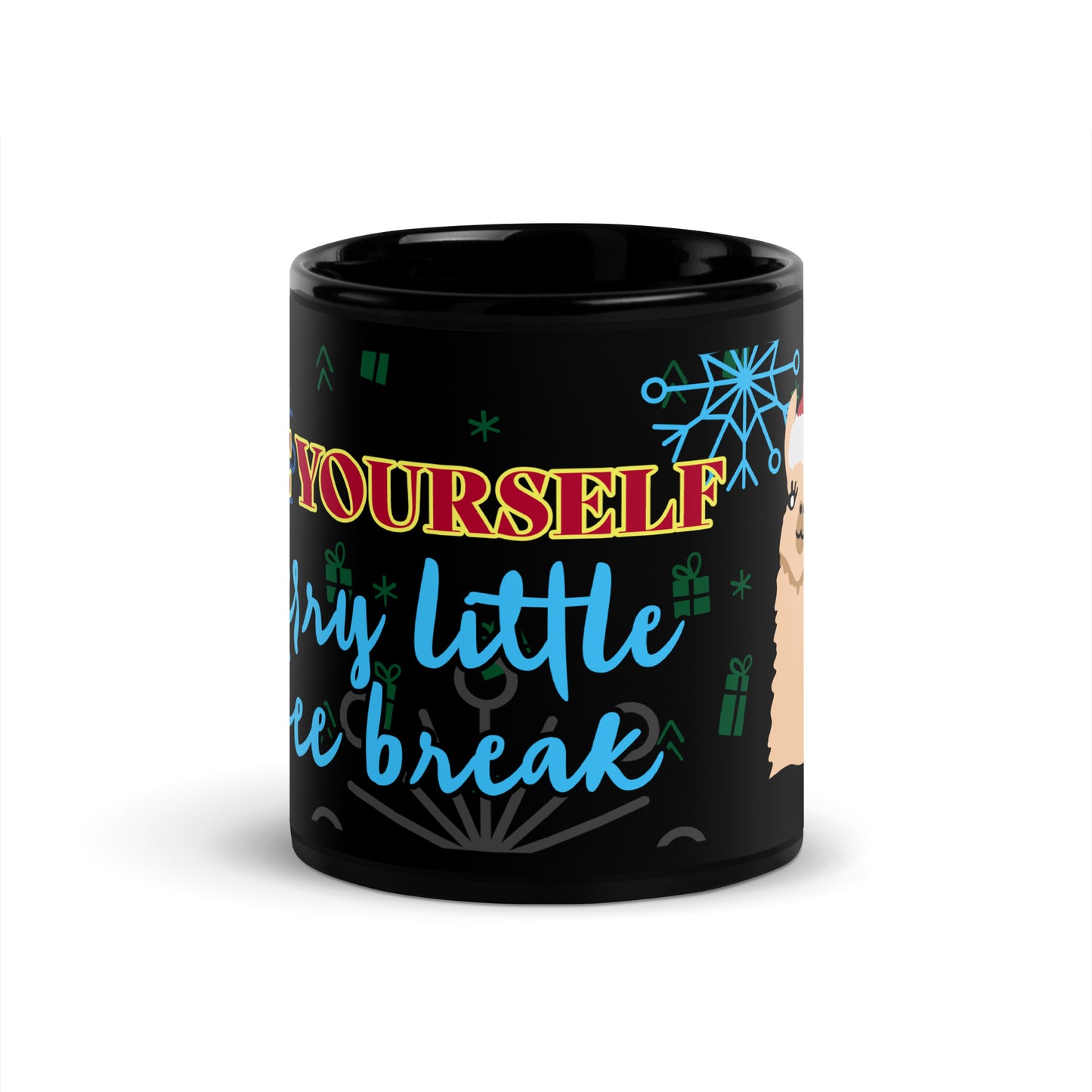 Christmas break Black Glossy Mug
