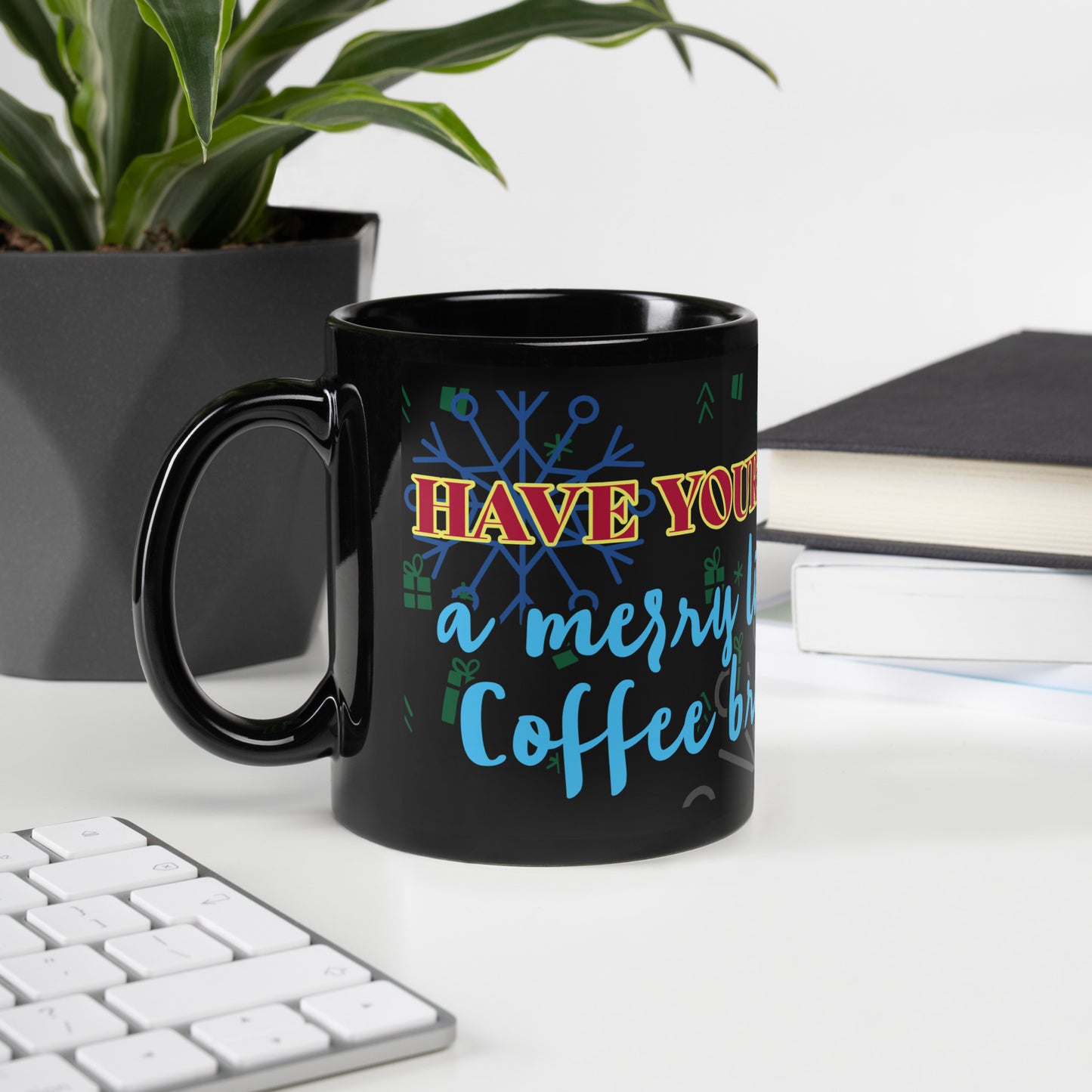 Christmas break Black Glossy Mug