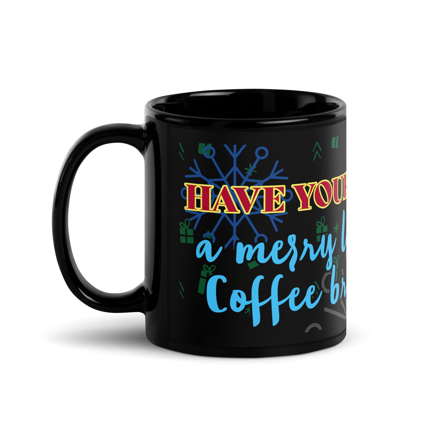 Christmas break Black Glossy Mug
