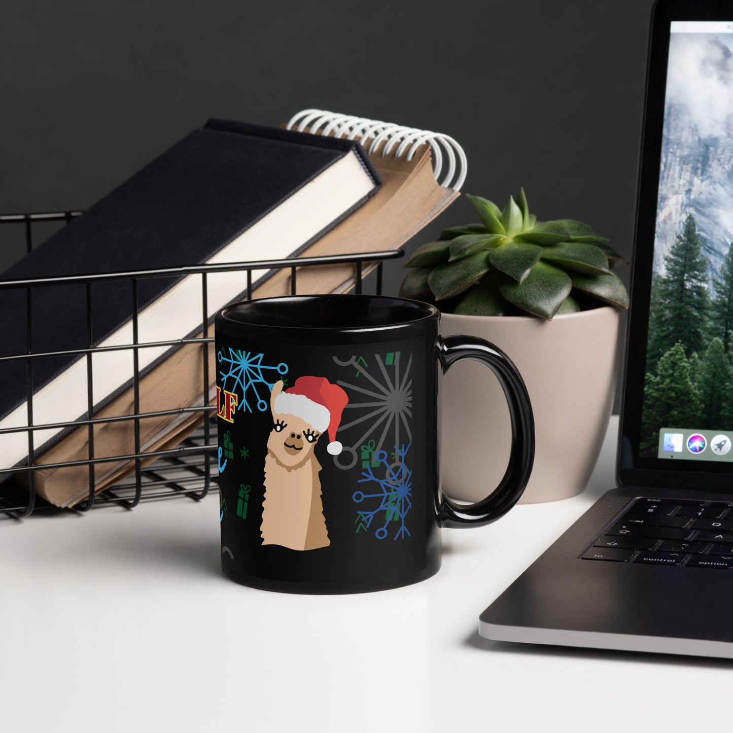 Christmas break Black Glossy Mug
