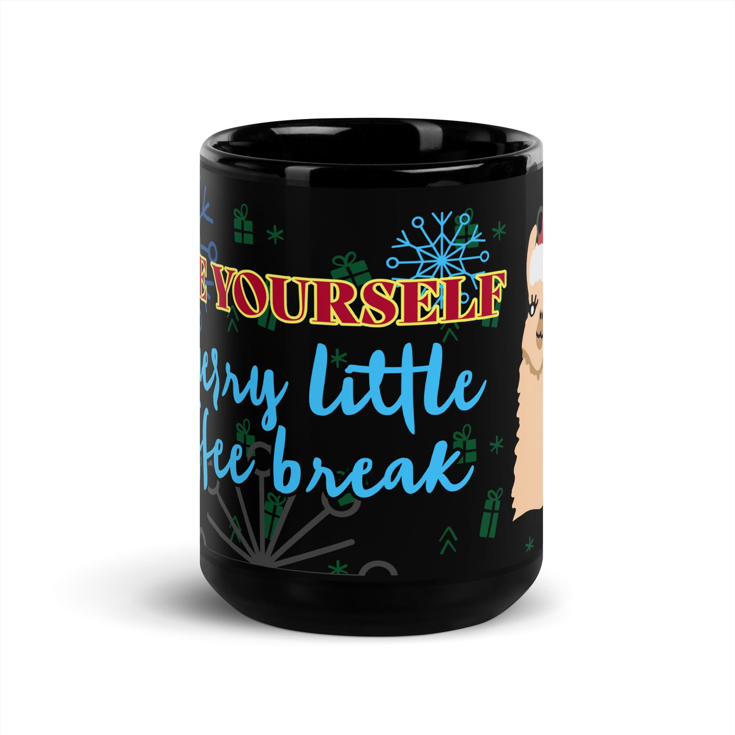 Christmas break Black Glossy Mug