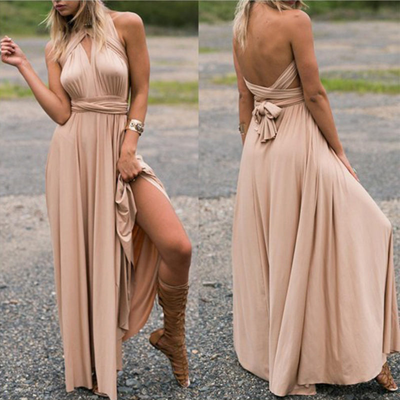 Dress Models Multi-wear Method Multi-rope Cross Halter Sexy Bandage Dress Long Skirt Dress