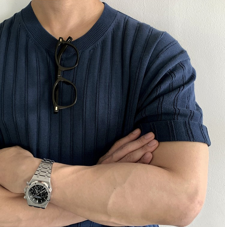 Men’s Ribbed Short Sleeve Shirt – Sleek, Stylish, and Comfortable