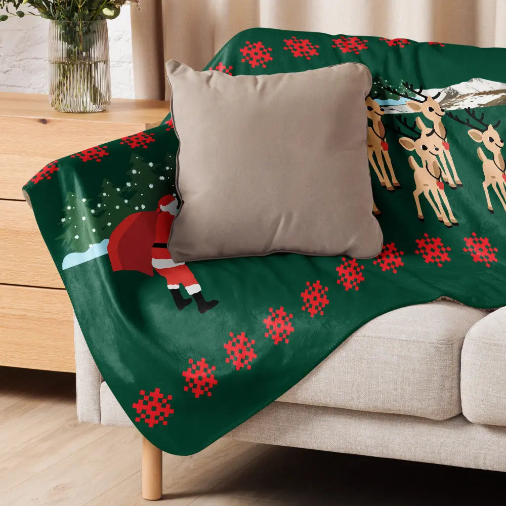 ZIPPX Jolly Sleigh Ride Sherpa blanket ZIPPX