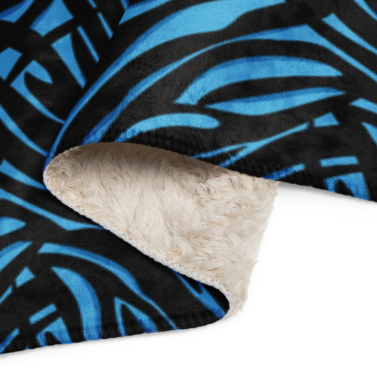 Blue Zebra print Sherpa blanket
