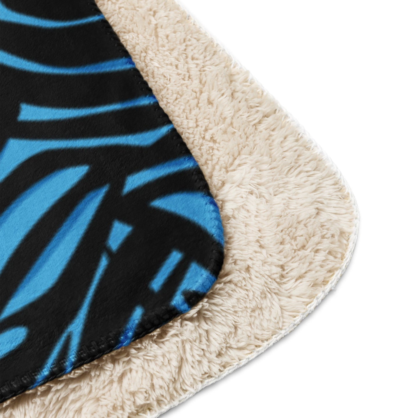 Blue Zebra print Sherpa blanket
