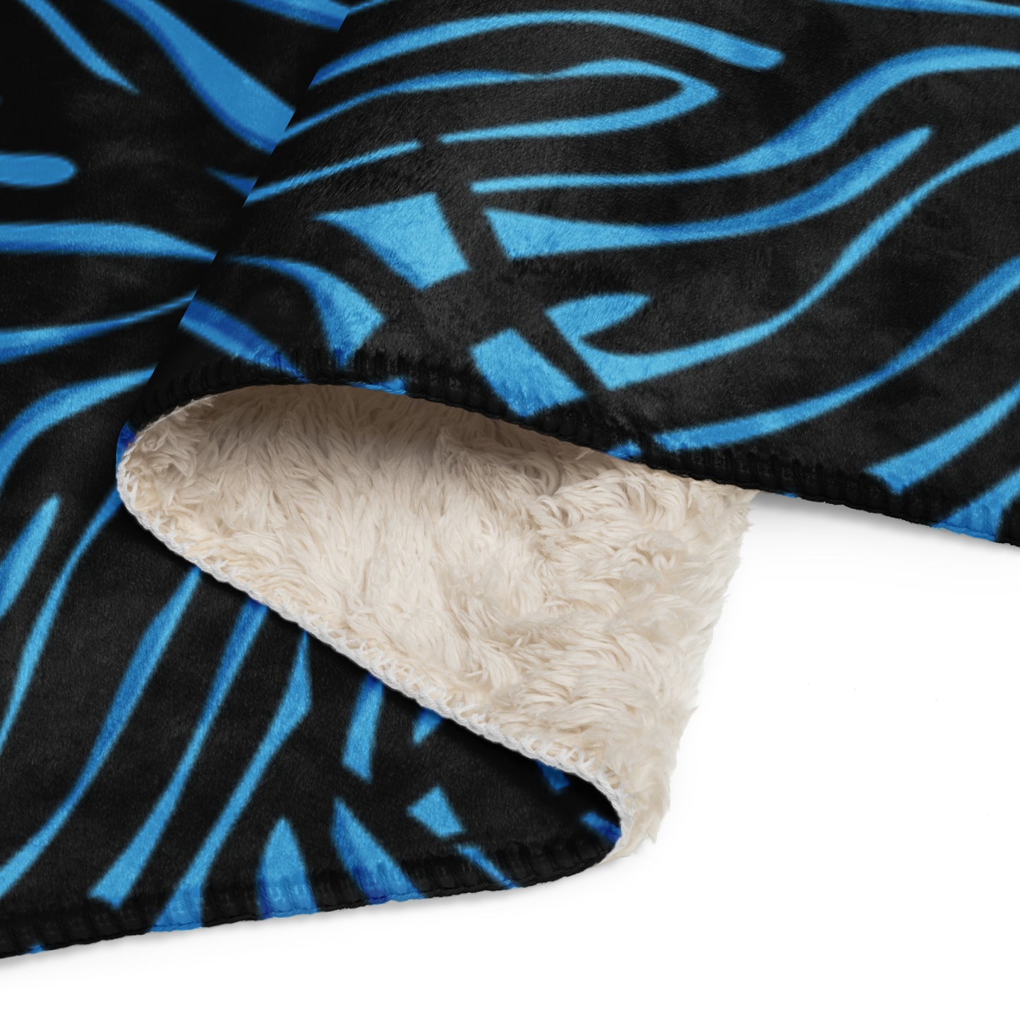 Blue Zebra print Sherpa blanket