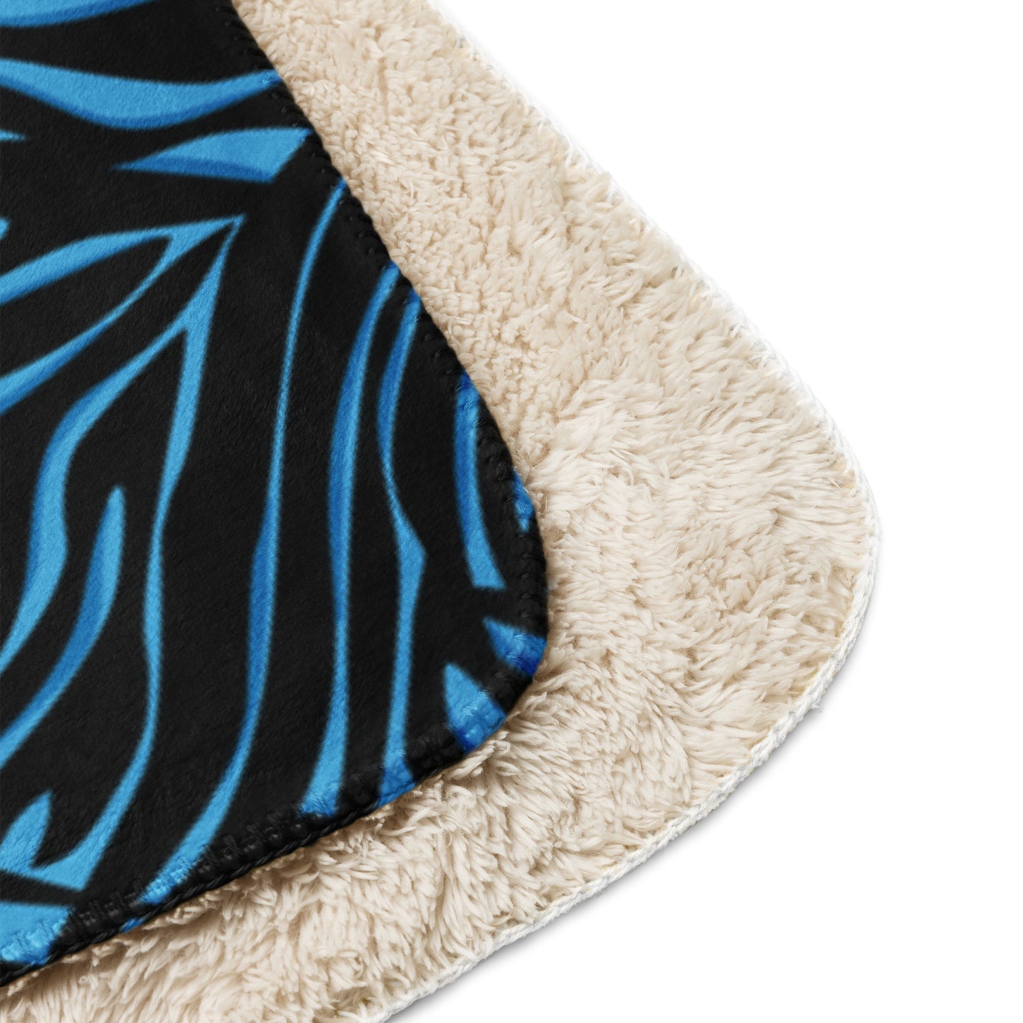 Blue Zebra print Sherpa blanket