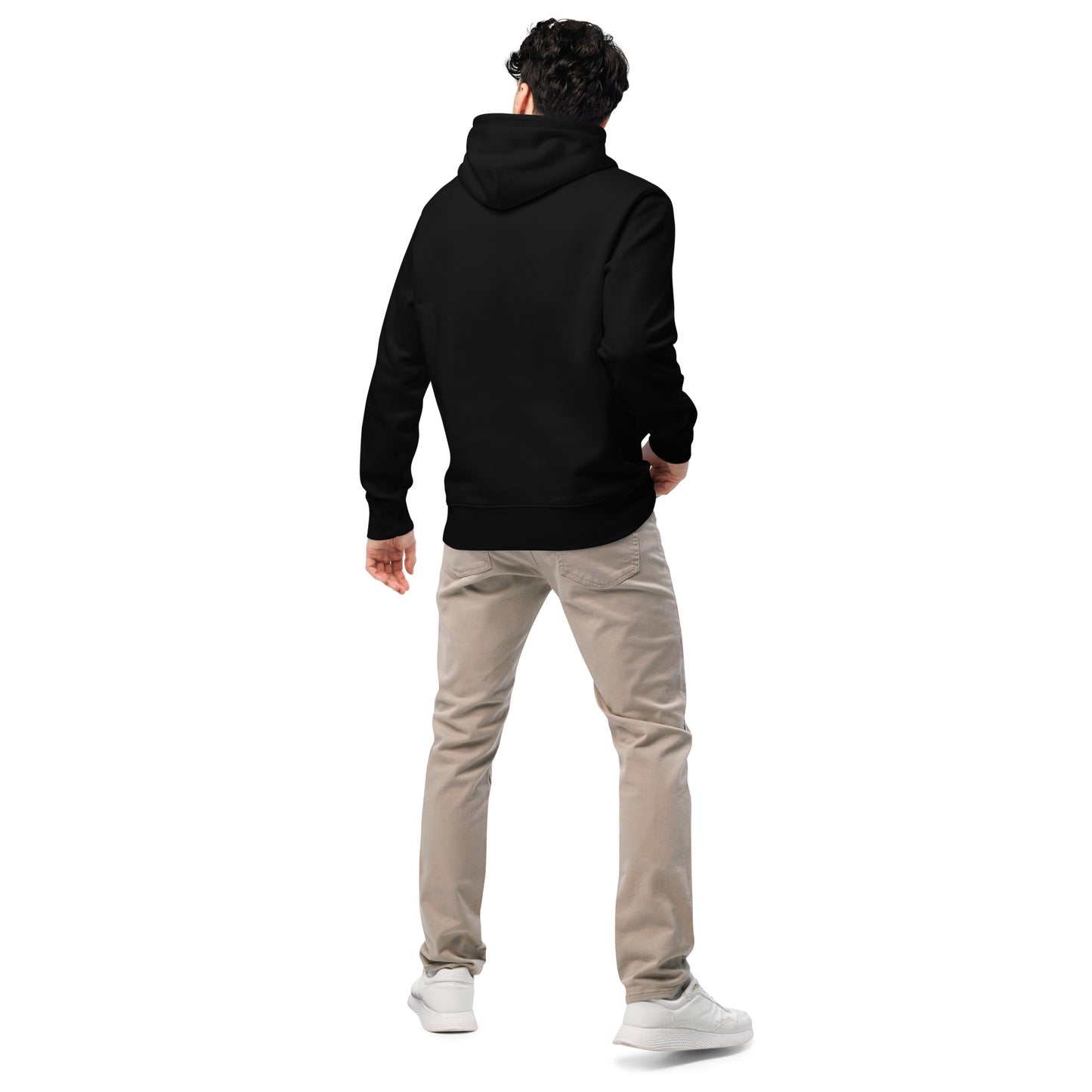 Unisex hoodie available in white, black, and navy blue, featuring a colorful hand logo design in red, orange, blue, green, and yellow, with a front pocket and adjustable metal-tipped drawstring hood—stylish, comfortable, and perfect for casual wear.