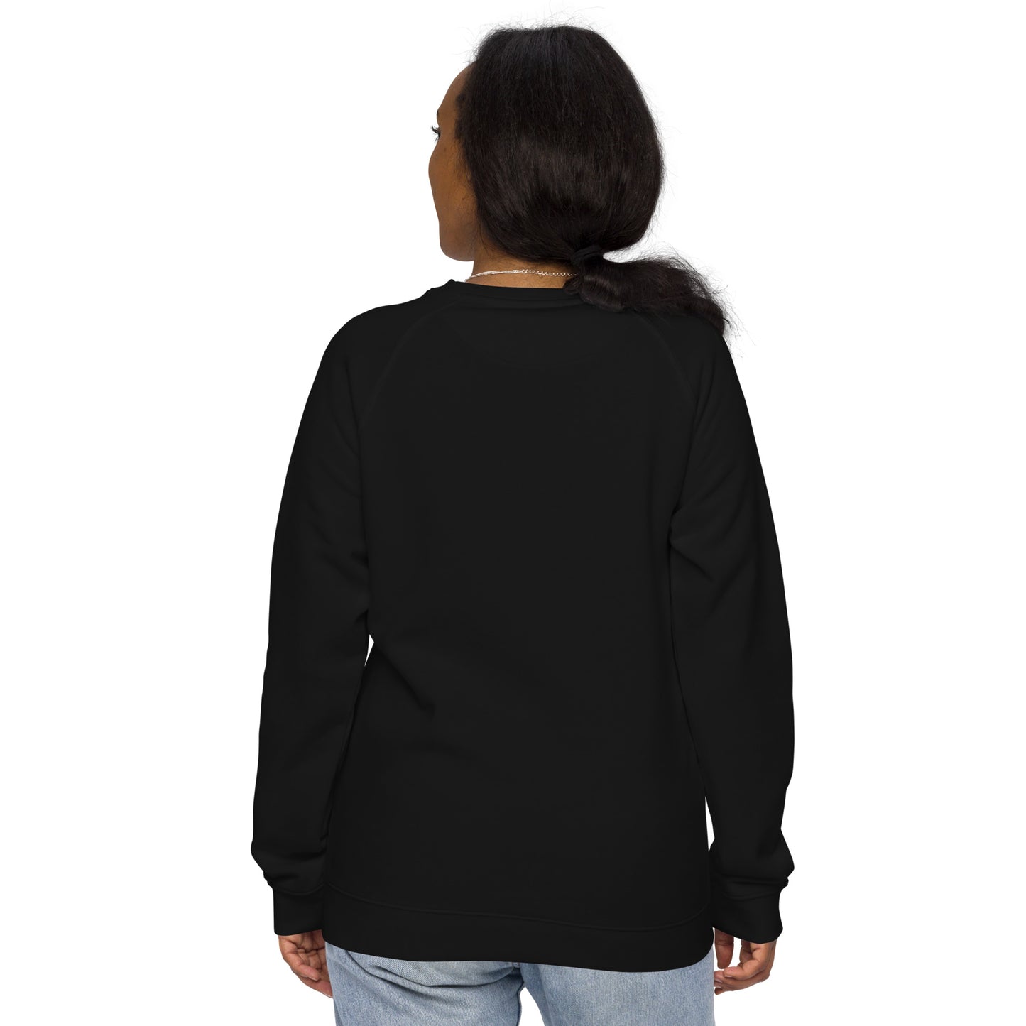 Christmas print, organic raglan sweatshirt