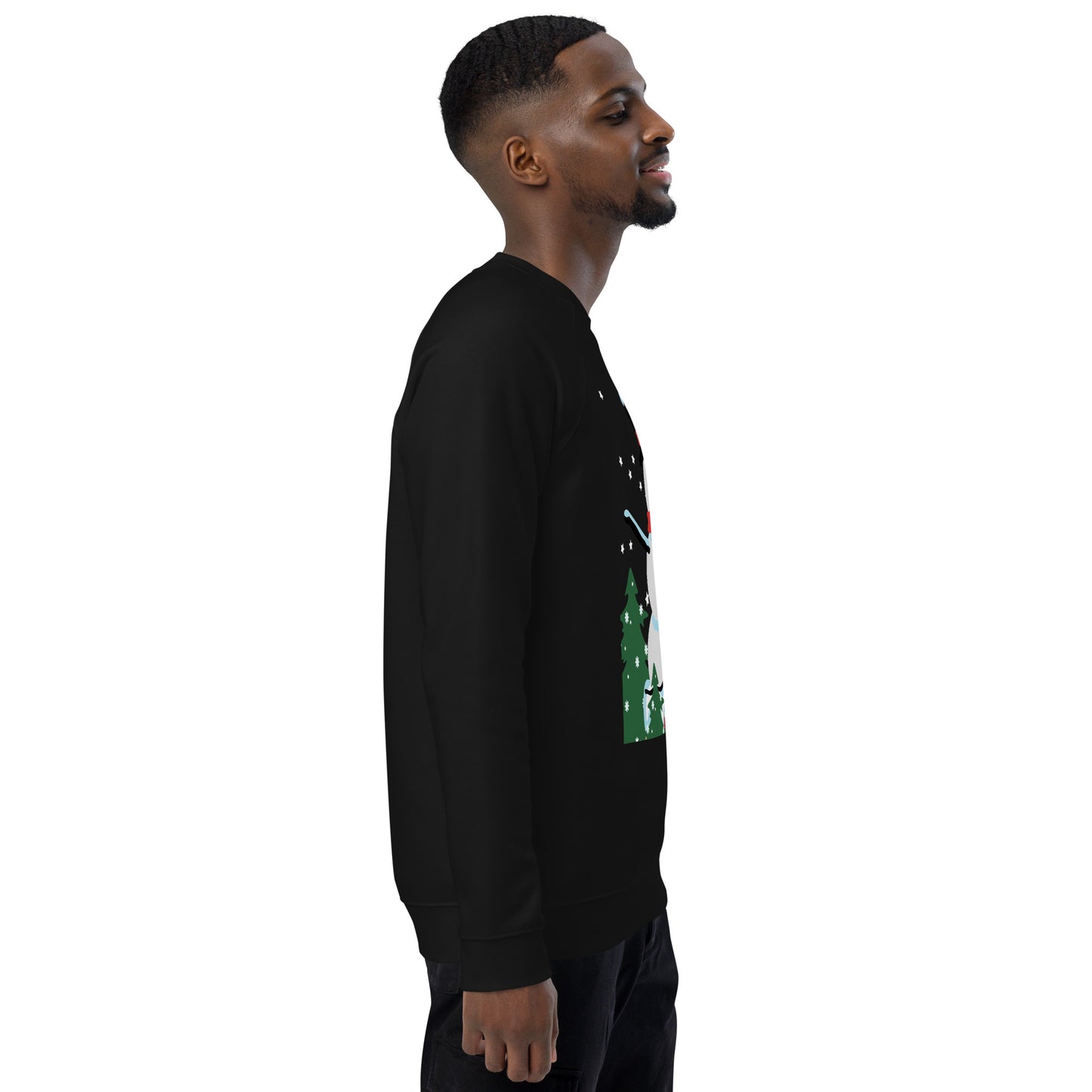 Christmas Snowman print organic raglan sweatshirt