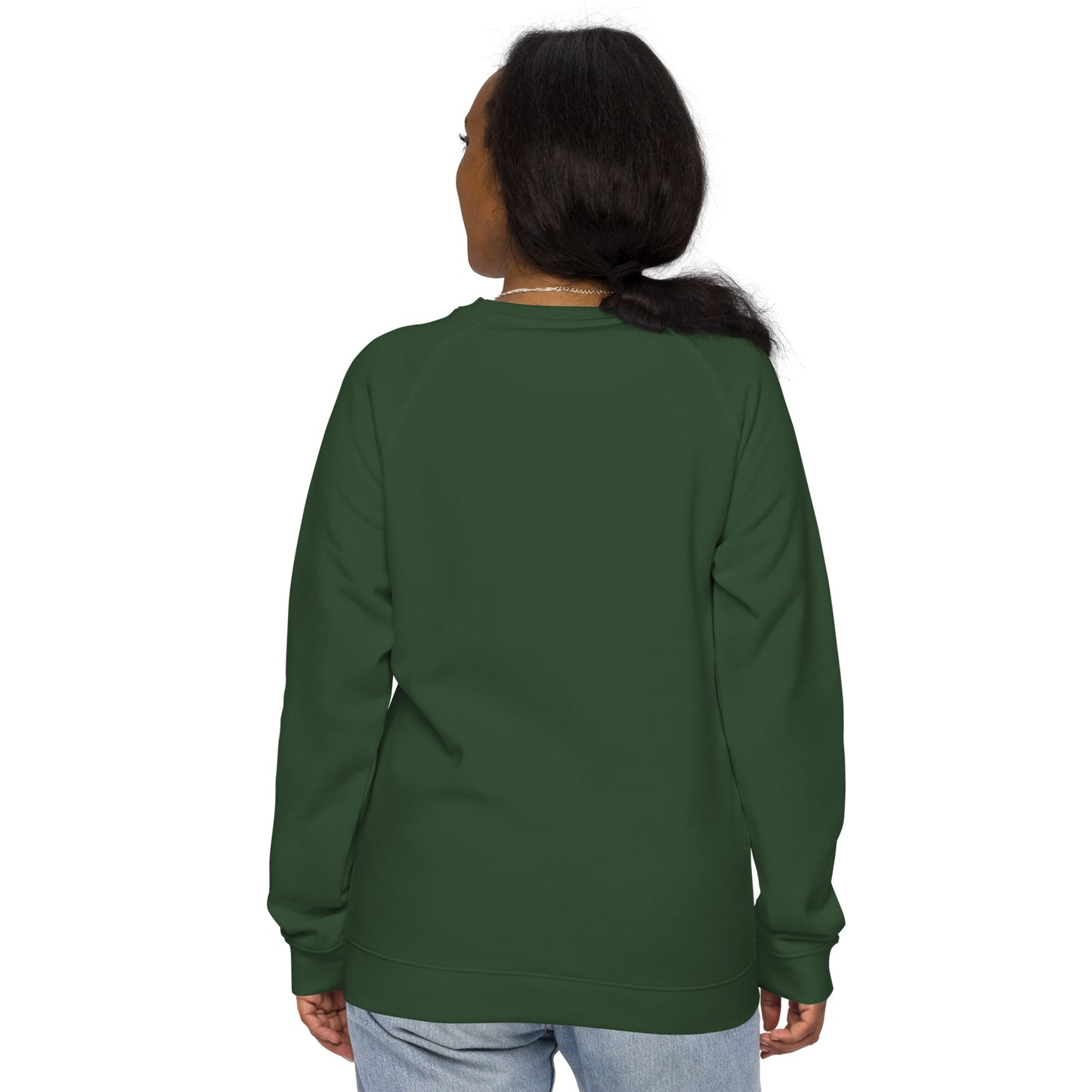 Christmas print, organic raglan sweatshirt