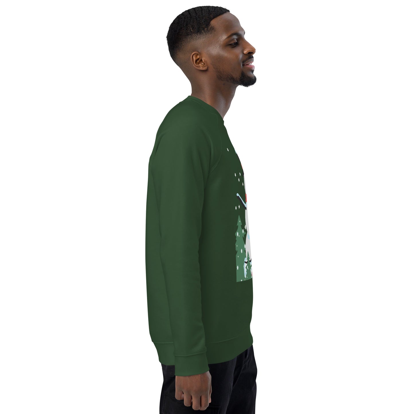 Christmas Snowman print organic raglan sweatshirt