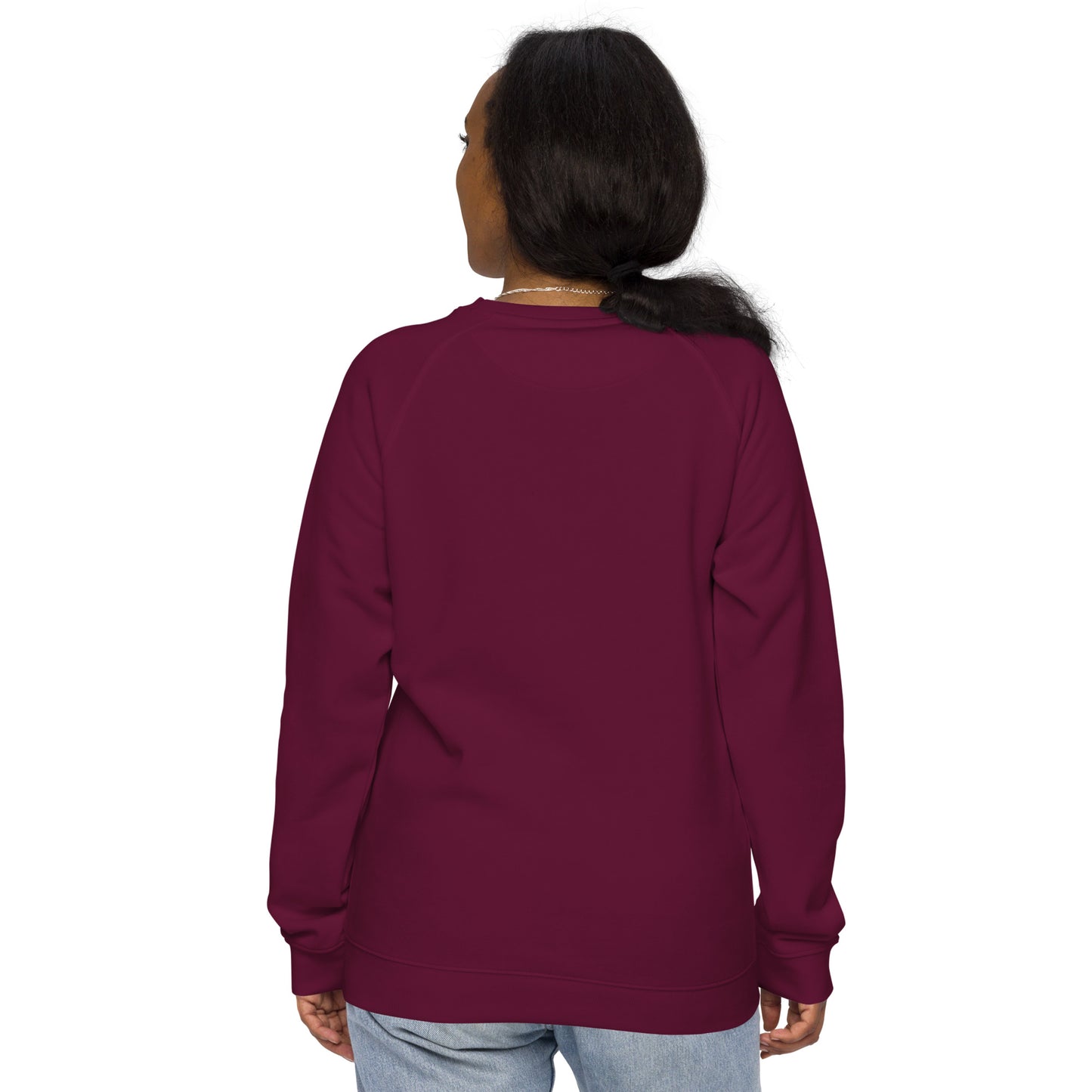 Christmas print, organic raglan sweatshirt
