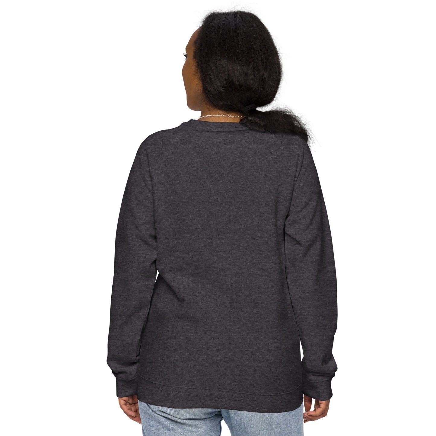 Christmas print, organic raglan sweatshirt