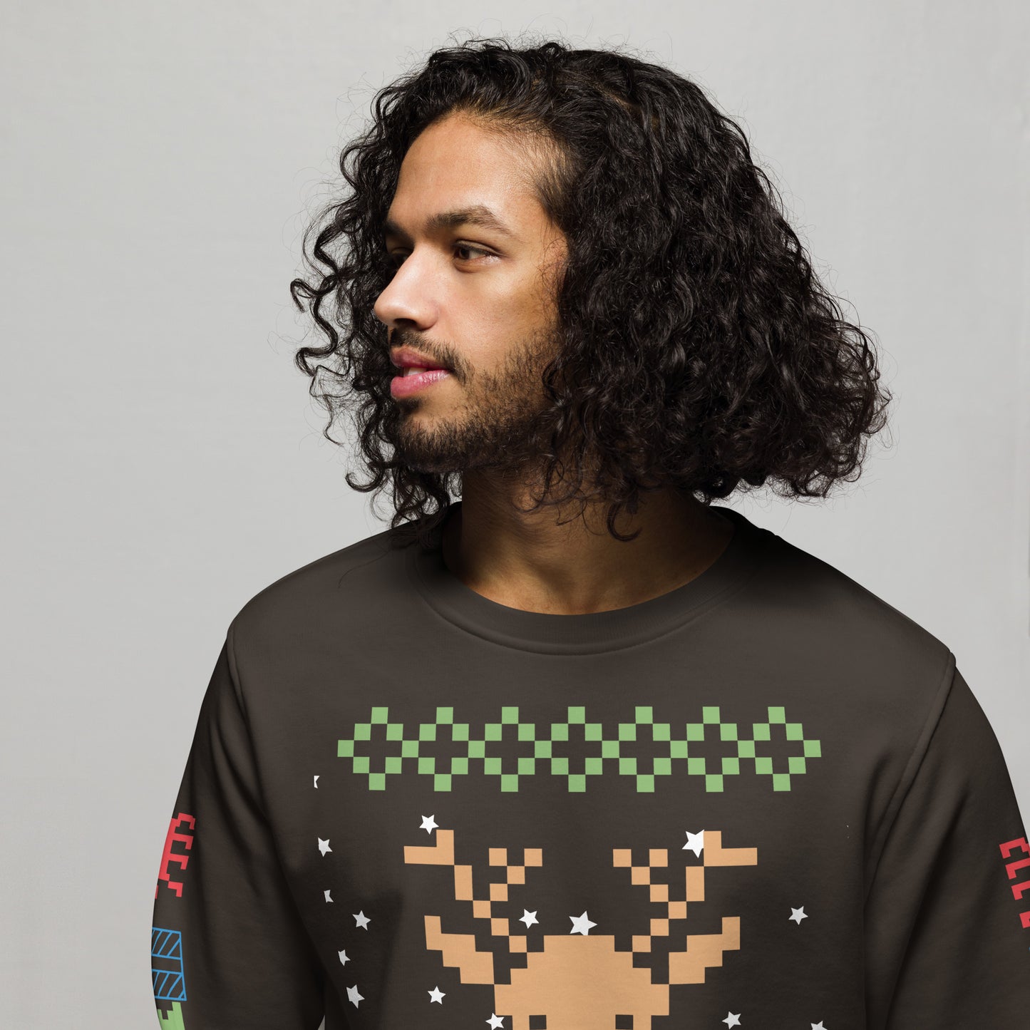 Christmas Rudolph print, organic sweatshirt