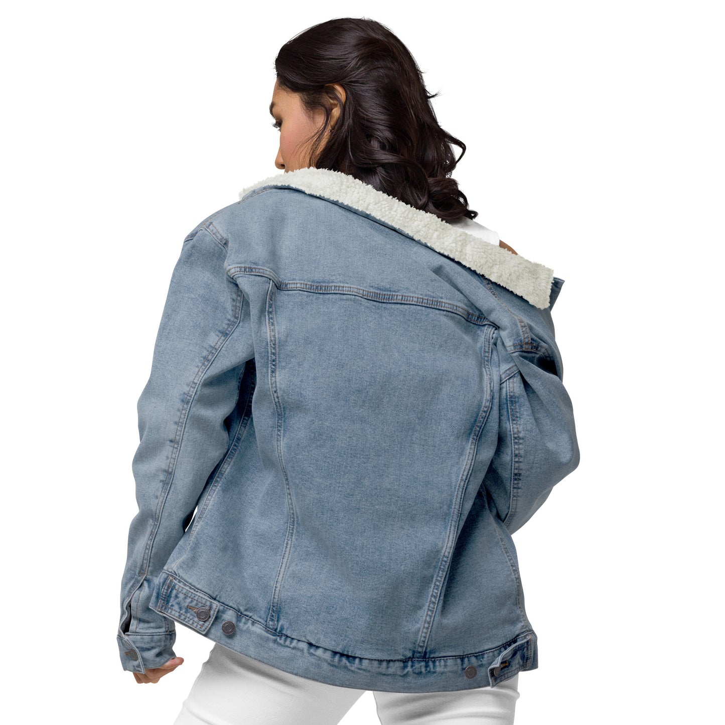 Bear Paw print, Denim Sherpa Jacket