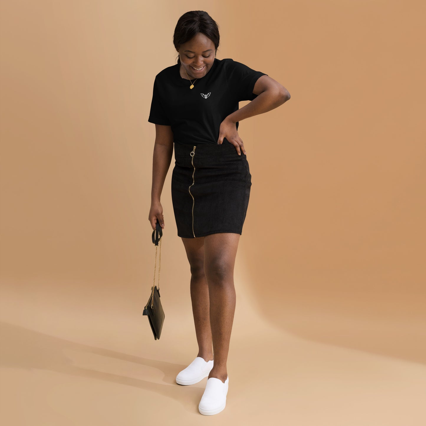 Women’s Geometric Bat T-Shirt, Sleek, Minimalist & Designed for Casual Confidence