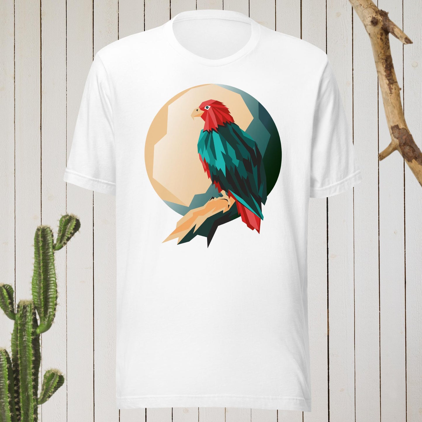 Geometric Bird Graphic T-Shirt with Bold Back Print, Stylish, Comfortable & Designed for Confidence