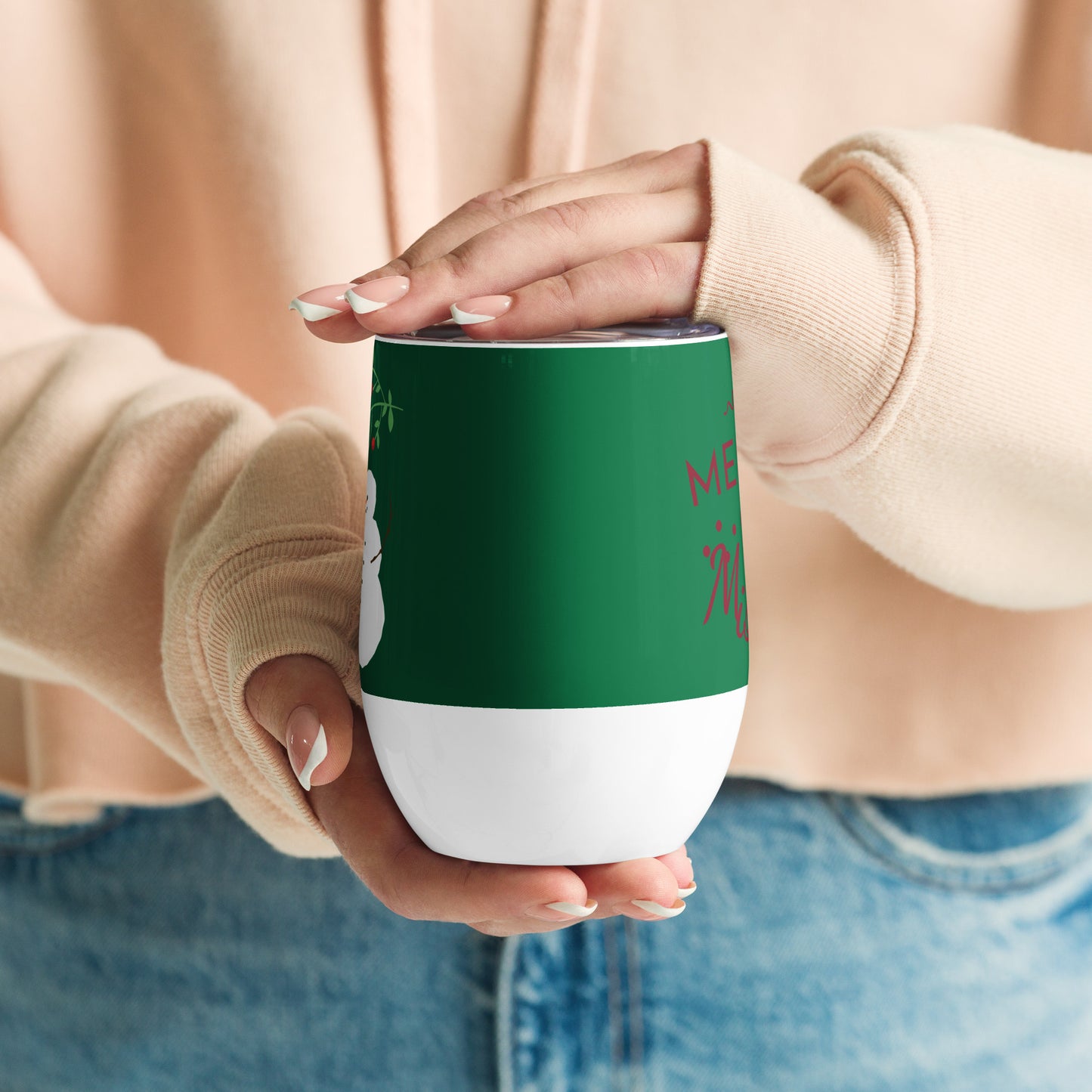Christmas print, Wine tumbler