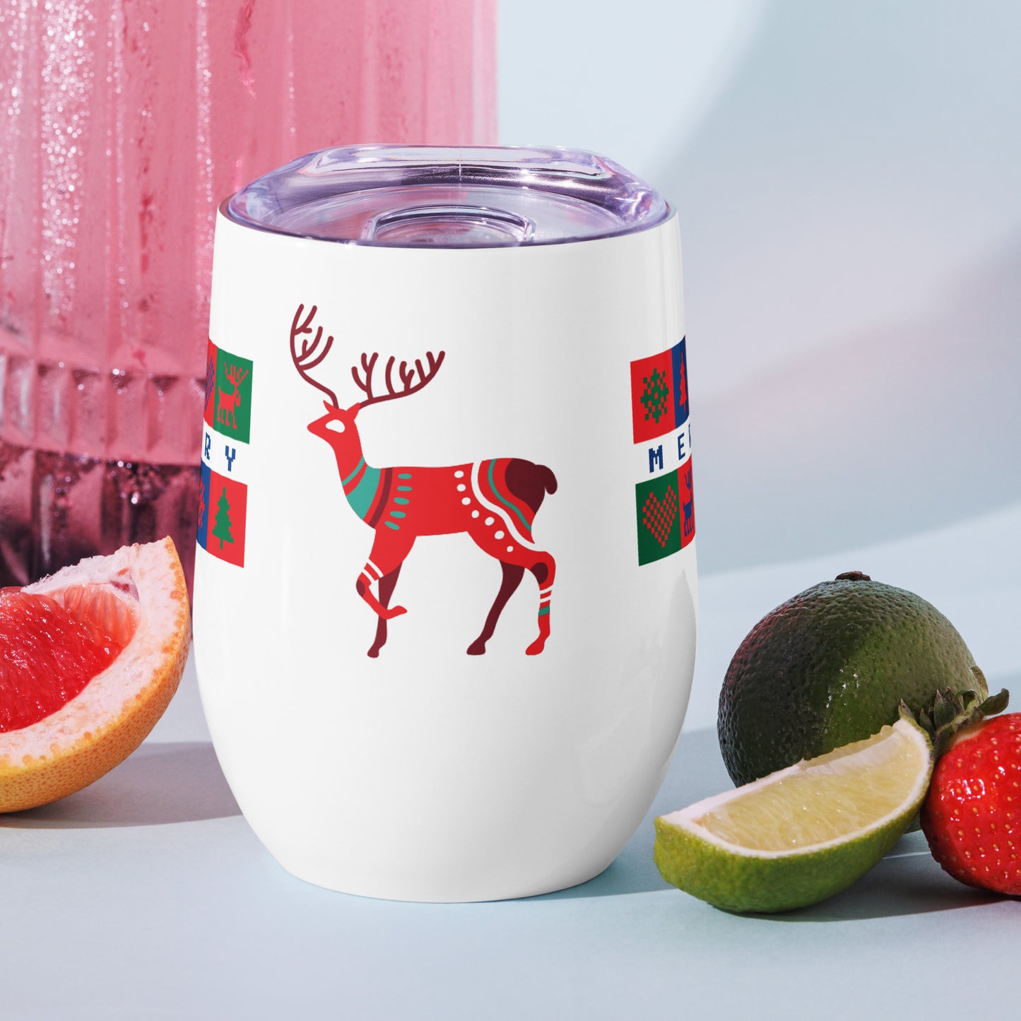 Christmas Reindeer Wine tumbler