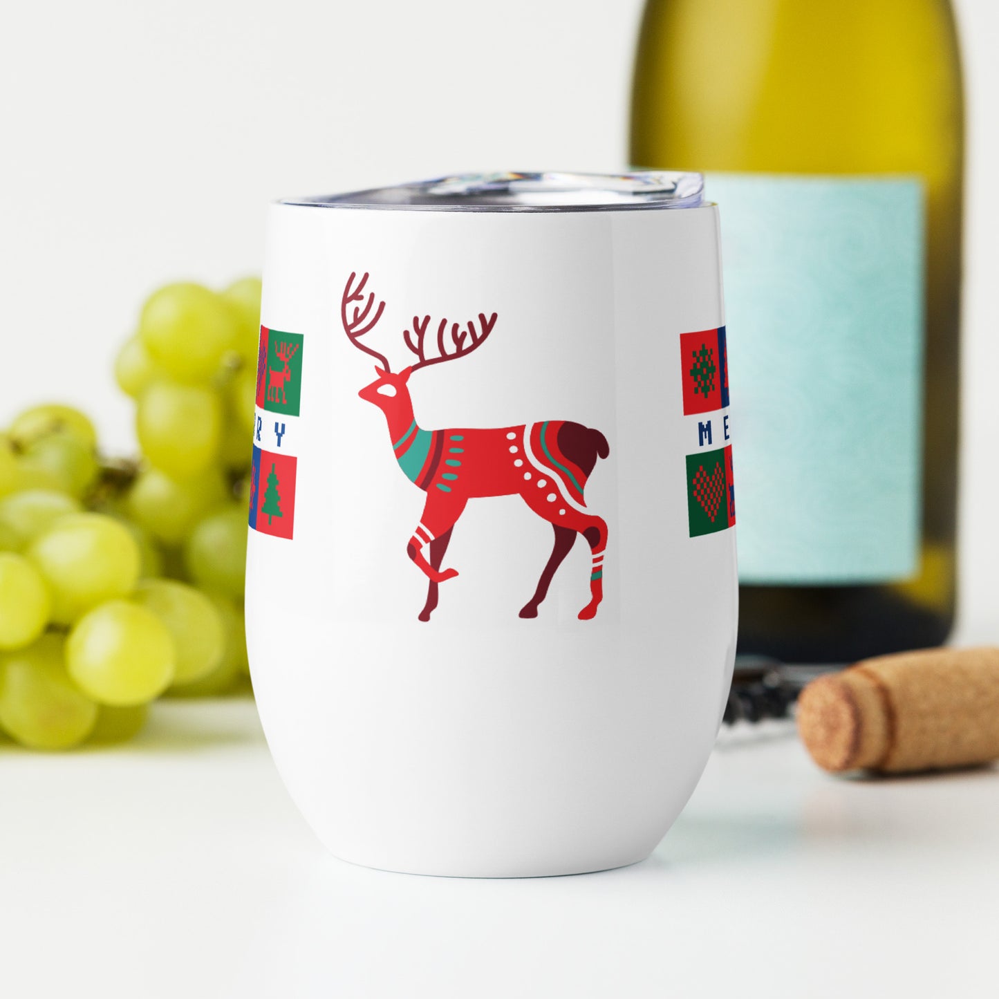 Christmas Reindeer Wine tumbler
