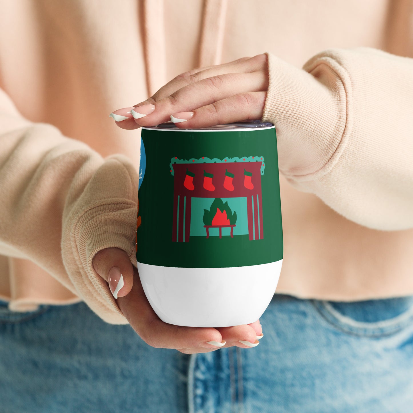Christmas print Wine tumbler