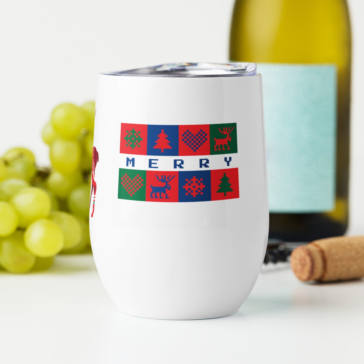 Christmas Reindeer Wine tumbler