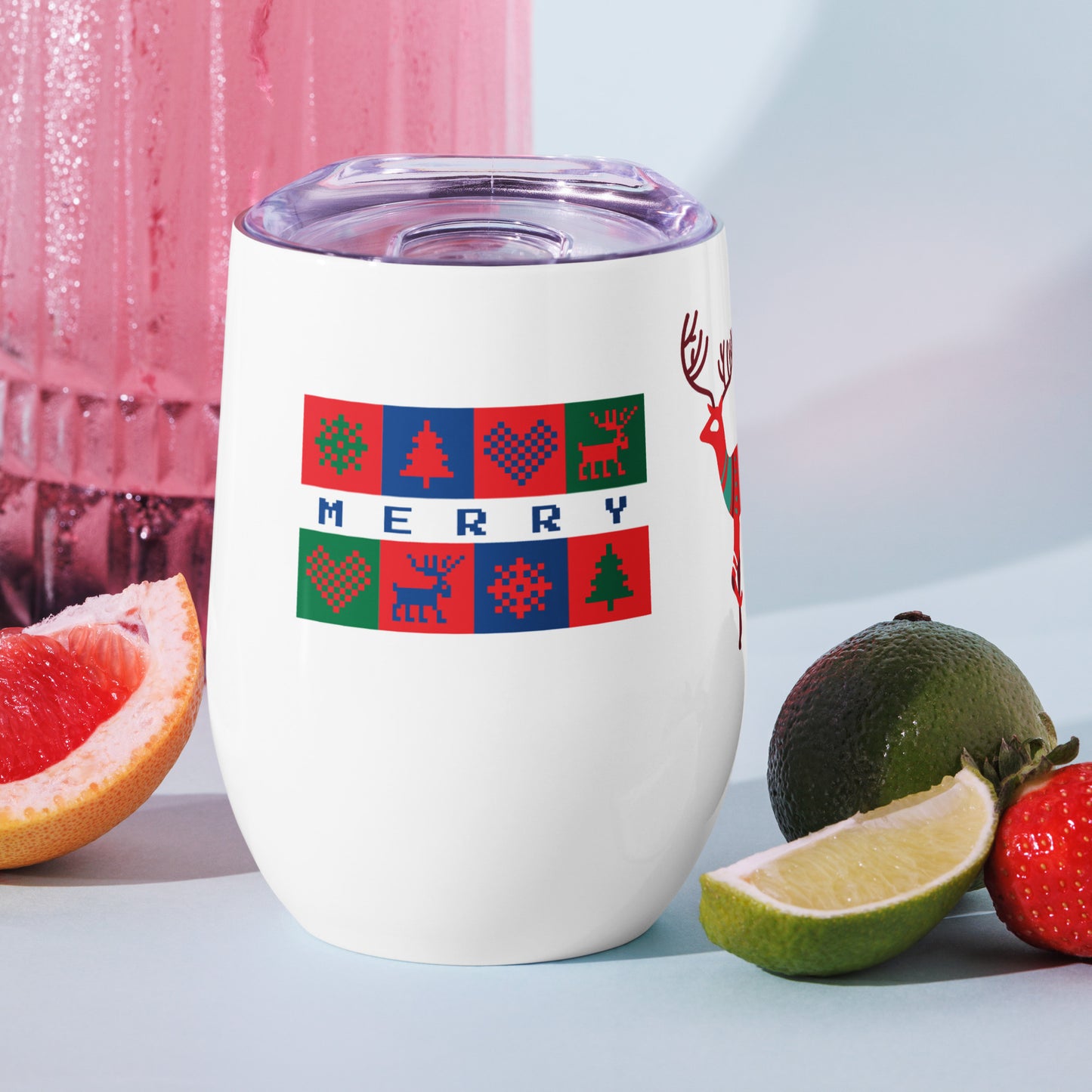 Christmas Reindeer Wine tumbler