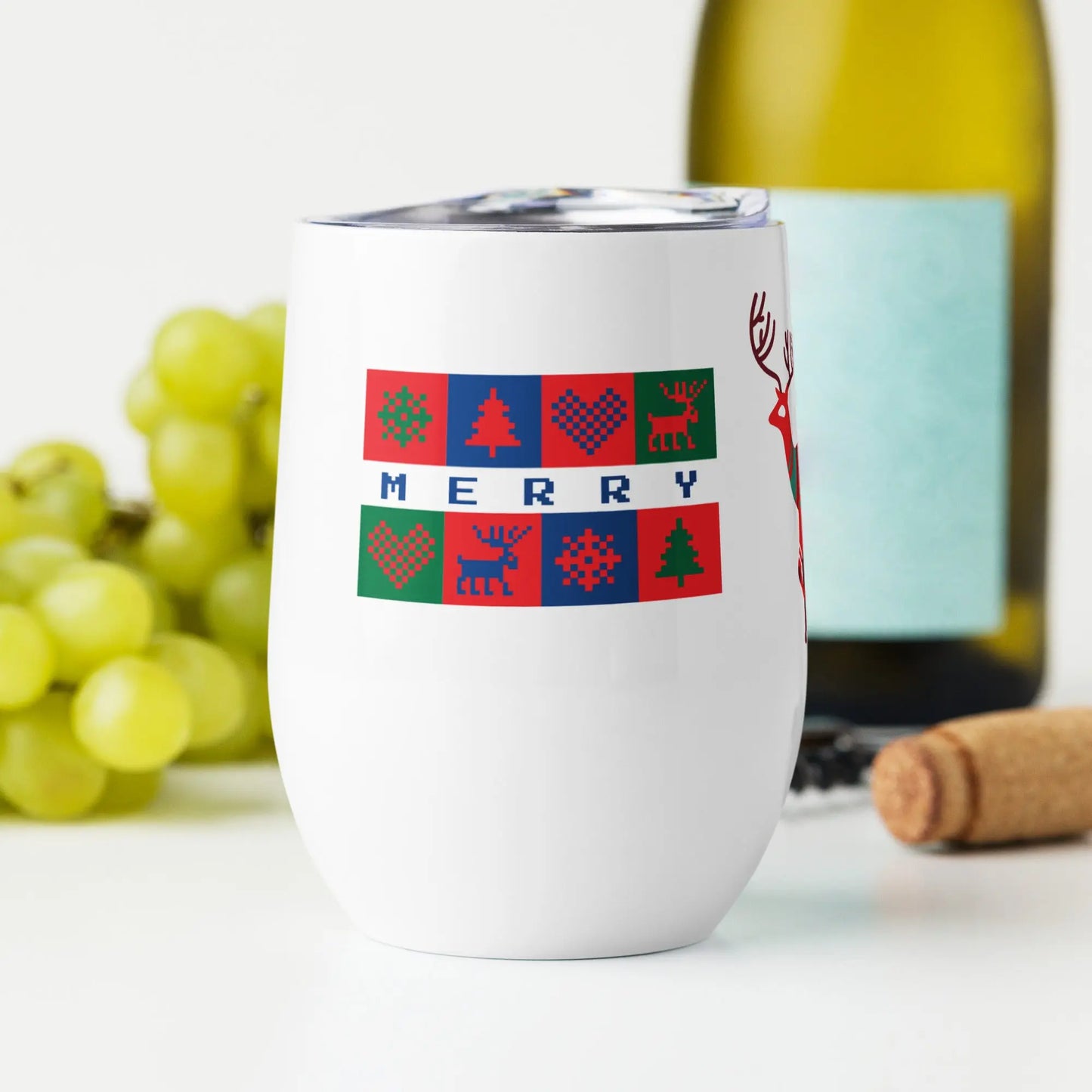 Christmas Reindeer Wine tumbler ZIPPX
