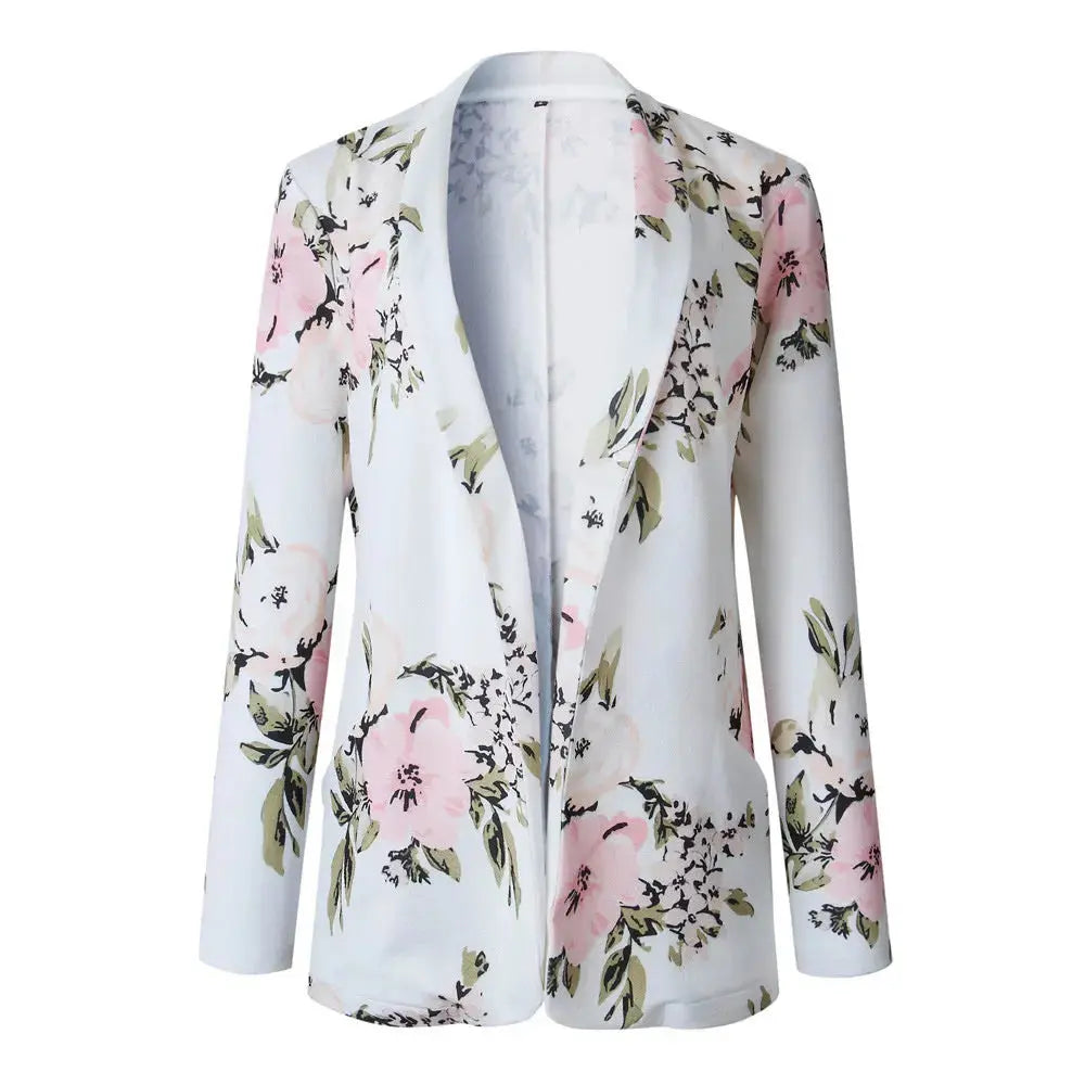AliExpress Amazon 2019 Spring New Women's Long Sleeve Printed Pocket Small Blazer Ready In Stock