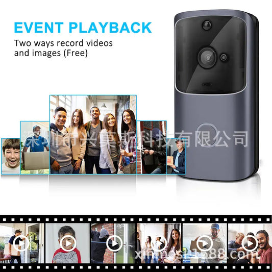 M10 Smart Doorbell WIFI Video Doorbell Remote Home Monitoring Video Voice Building Intercom 720p