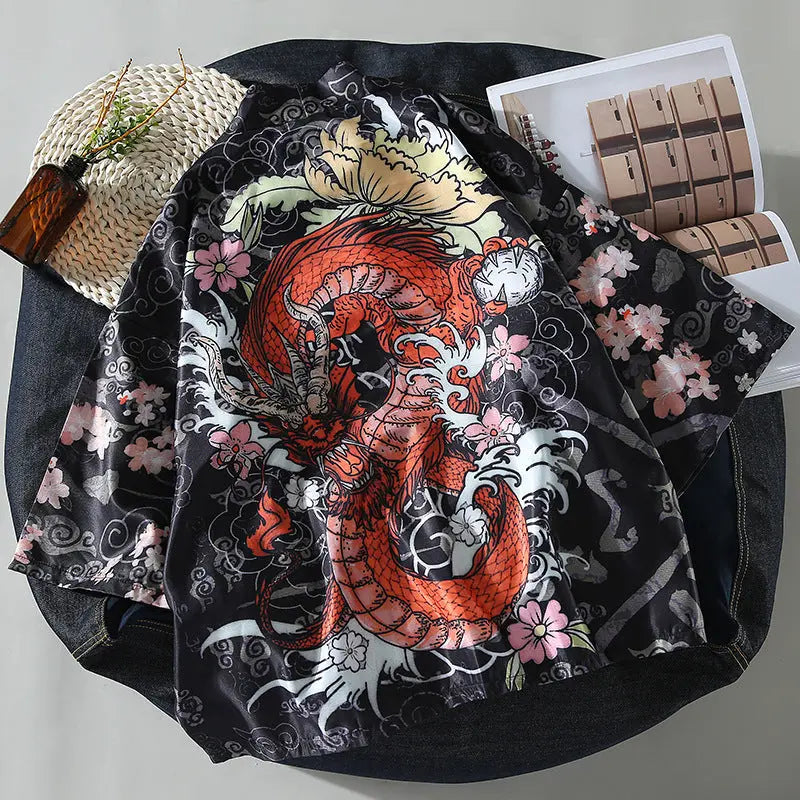 Shirt Trendy Brand Loose Hong Kong Style Ins Super Fire Kimono Summer Sun Protection Clothing For Men And Women