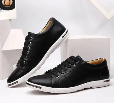 Men's Large Size Casual Shoes Fashion Breathable Leather Shoes Lace-up Men's Shoes Support Global Drop Shipping