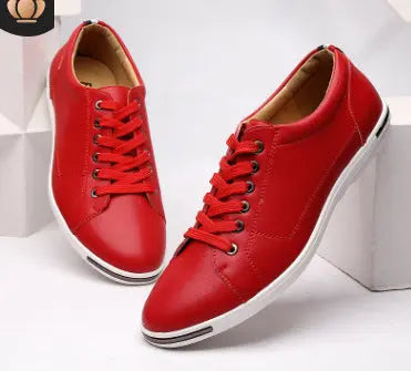Men's Large Size Casual Shoes Fashion Breathable Leather Shoes Lace-up Men's Shoes Support Global Drop Shipping